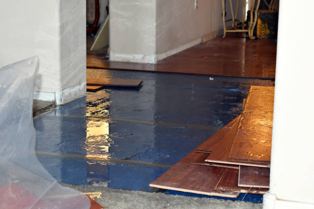 Professional Water Damage Restoration technician working in Hallowell, ME